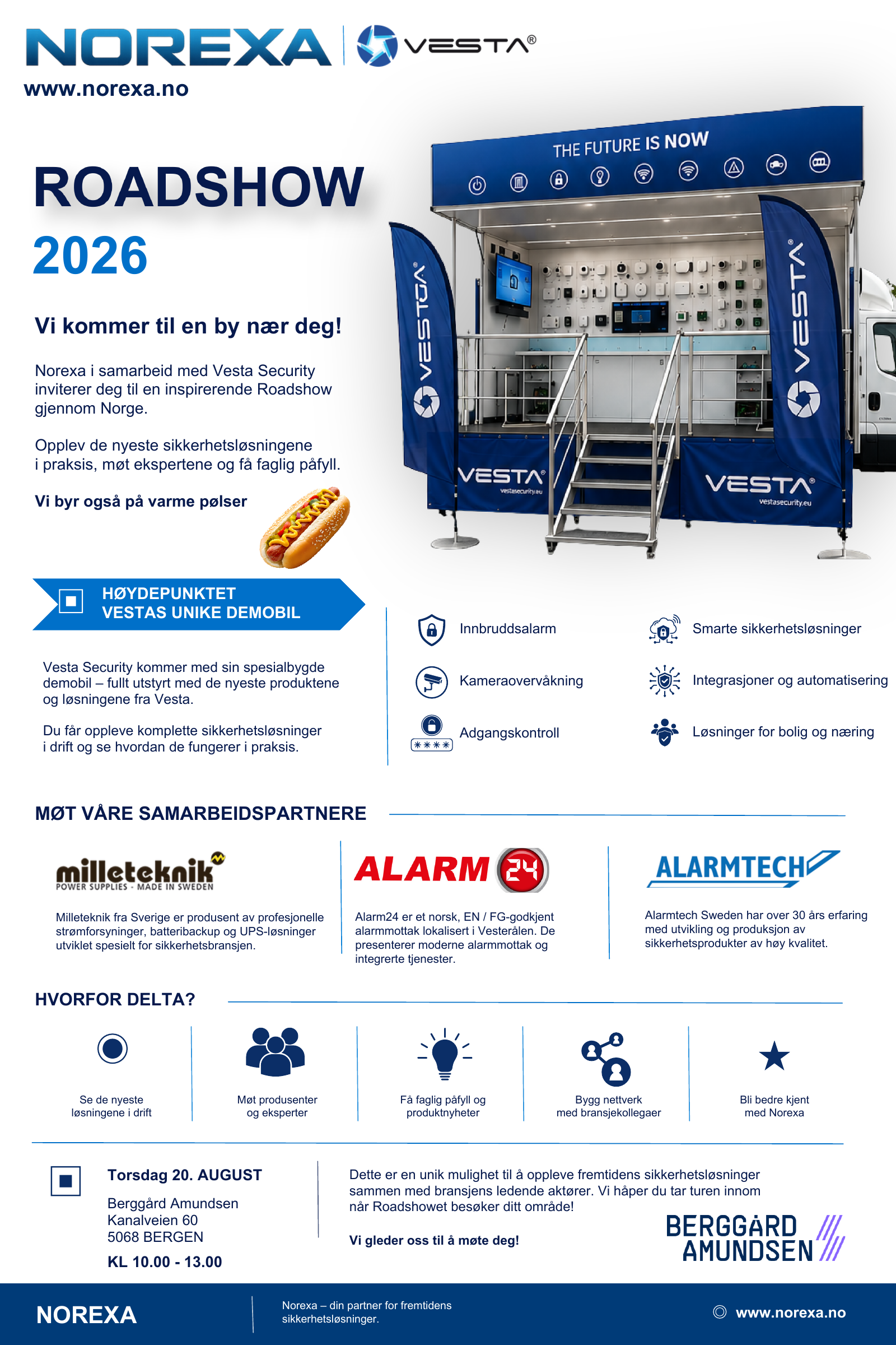 Flyer for Norexa og Vesta Roadshow 2026